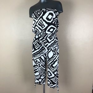 FEATHERS BLACK & WHITE ROMPER